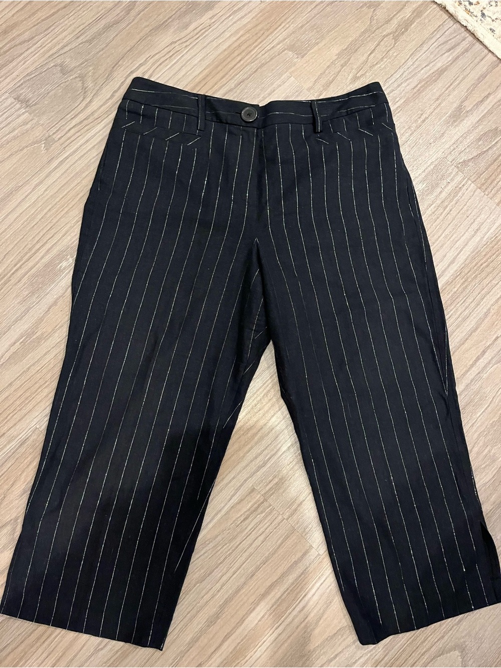 Larry Levine Black Pinstripe Dress Pants